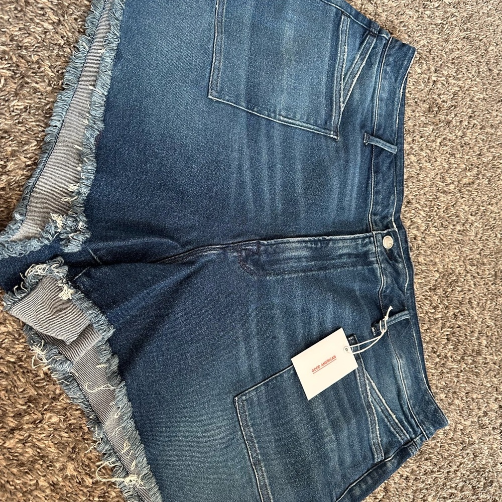Good American Dark Blue Jean Shorts